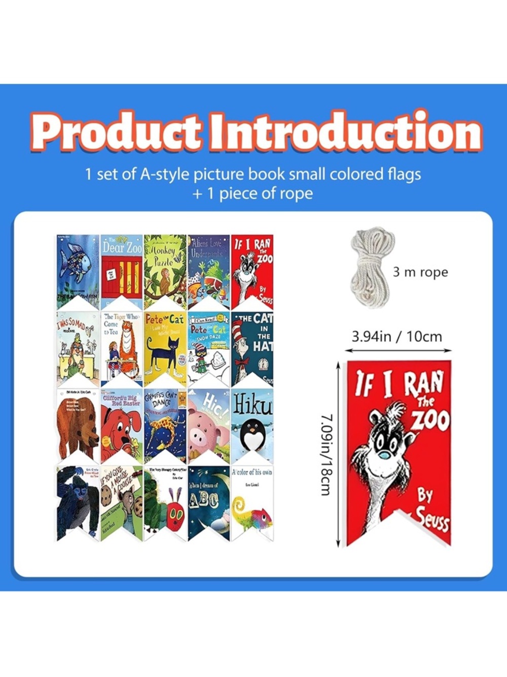 Classic Children's Book Banner - Multicolor Classroom Decor School Books Party